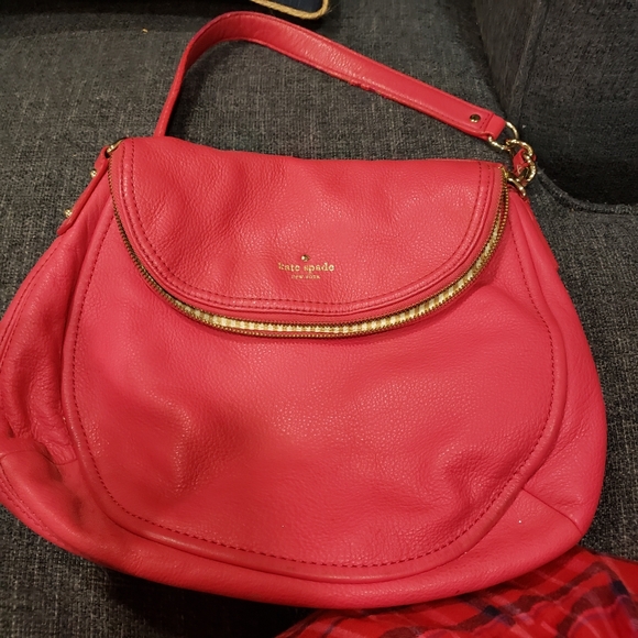 Kate Spade Pink Pebble Leather Shoulder Bag So many pockets! - Picture 2 of 9